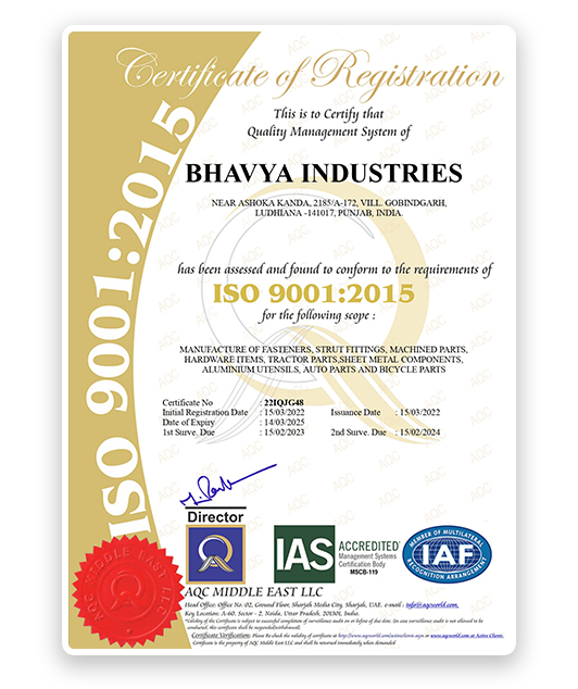 Quality Certifications | Bhavya Industries